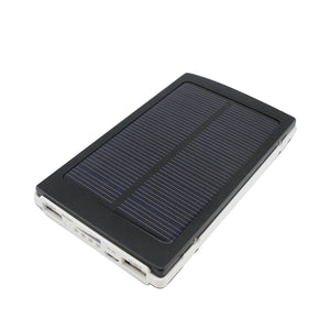 10000mAh Portable Solar Mobile Power Bank USB Panel Outdoor Travel Emergency Charger 