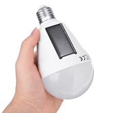 Load image into Gallery viewer, Solar Powered E27 12W White Portable Outdoor LED Emergency Light Bulb for Garden Camping AC85-265V