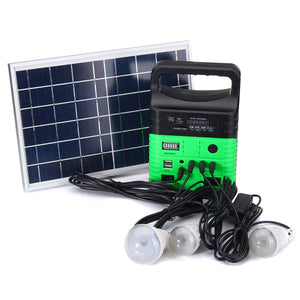 6W 6V Solar Panel Portable Solar AC Kit  Solar Power System Camping Portable Generator With Bulbs