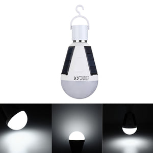 7W Solar Powered E27 LED Rechargeable Light Bulb Tent Camping Emergency Lamp with Hook