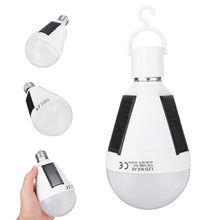 Load image into Gallery viewer, Solar Powered E27 12W White Portable Outdoor LED Emergency Light Bulb for Garden Camping AC85-265V