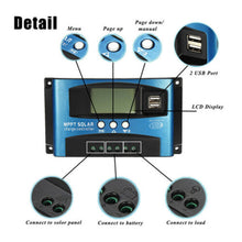 Load image into Gallery viewer, 30-100A MPPT Solar Panel Regulator Charge Controller 12v/24V Auto Focus Tracking