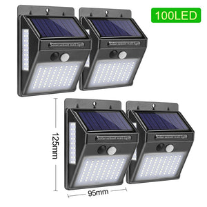 100 LED Solar Light Outdoor Solar Lamp PIR Motion Sensor Wall Light Waterproof Solar Powered Sunlight for Garden Decoration