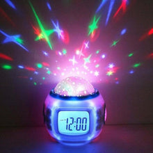 Load image into Gallery viewer, LED digital music alarm clock projection lamp romantic star room room projection lamp calendar display light