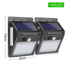 Load image into Gallery viewer, 100 LED Solar Light Outdoor Solar Lamp PIR Motion Sensor Wall Light Waterproof Solar Powered Sunlight for Garden Decoration