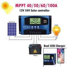 Load image into Gallery viewer, 30-100A MPPT Solar Panel Regulator Charge Controller 12v/24V Auto Focus Tracking