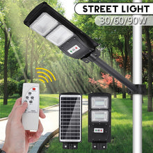 Load image into Gallery viewer, 30W 60W 90W Remote Control LED Solar Street Light Radar PIR Motion Sensor Wall Timing Lamp Waterproof for Plaza Garden Yard