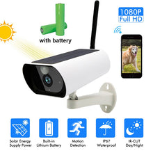 Load image into Gallery viewer, 1080P HD Surveillance Cameras Waterproof Outdoor Security Solar Battery(include) Charge Camera WIFI Cameras Audio PIR Motion