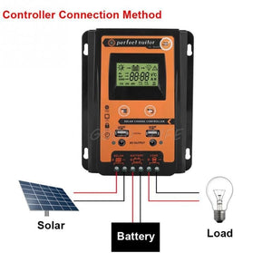 Charge controller 12V 24V 30A 50A 70A MPPT Solar Charge Controller Solar Panel Battery Regulator Dual USB LCD Display