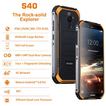 Load image into Gallery viewer, DOOGEE S40 4GNetwork Rugged Mobile Phone 5.5inch Display 4650mAh MT6739 Quad Core 3GB RAM 32GB ROM Android 9.0 8.0MP IP68/IP69K