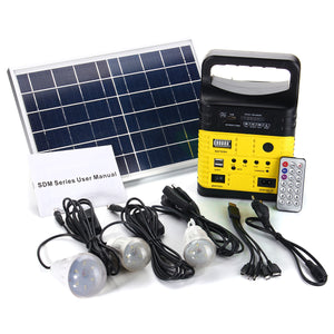 6W 6V Solar Panel Portable Solar AC Kit  Solar Power System Camping Portable Generator With Bulbs